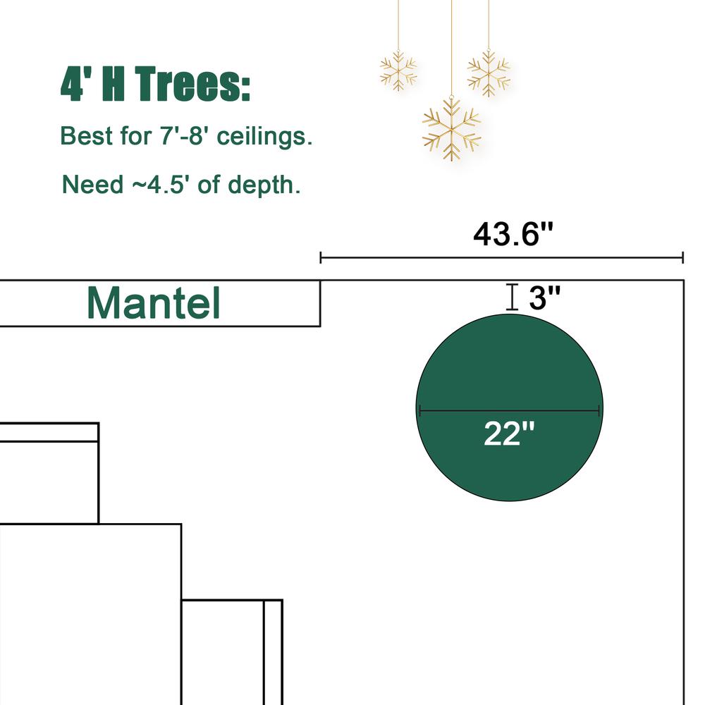 4Ft Pre-Lit Green Flocked Potted Artificial Christmas Tree. Picture 15