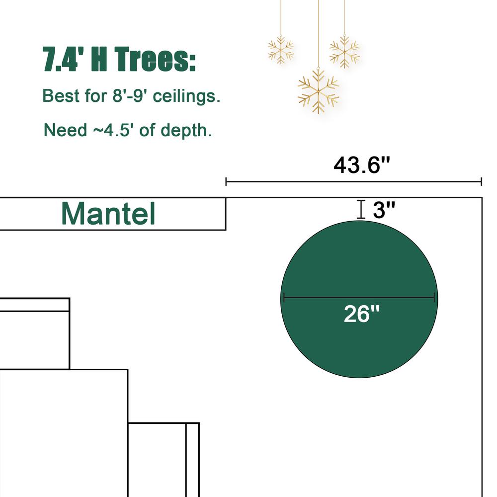 7.4Ft Pencil Slim Artificial Christmas Tree. Picture 15