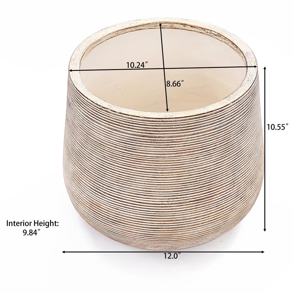 Distressed Tan MgO Tapered Round Planter. Picture 12