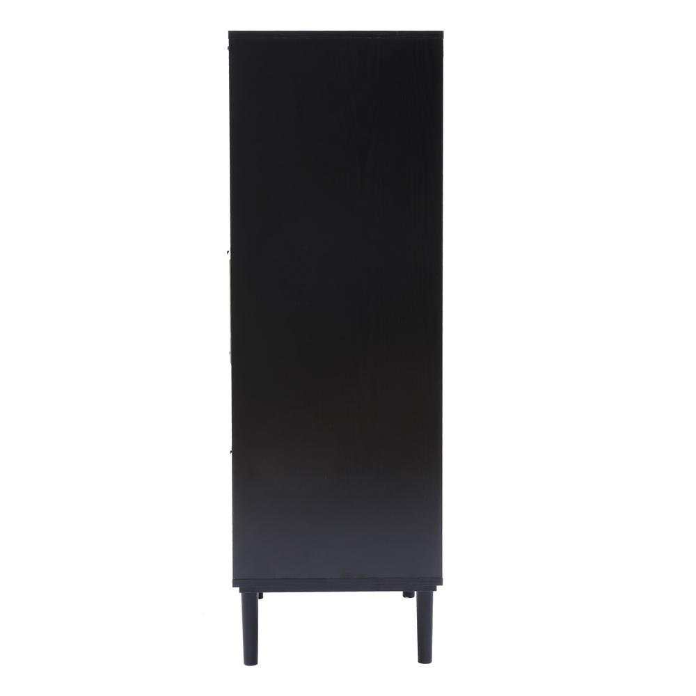 Black and Brown Wood 5-Drawer Chest. Picture 10