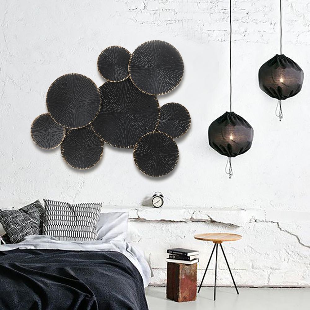 Abstract Black with Gold Large Metal Wall Decor. Picture 2