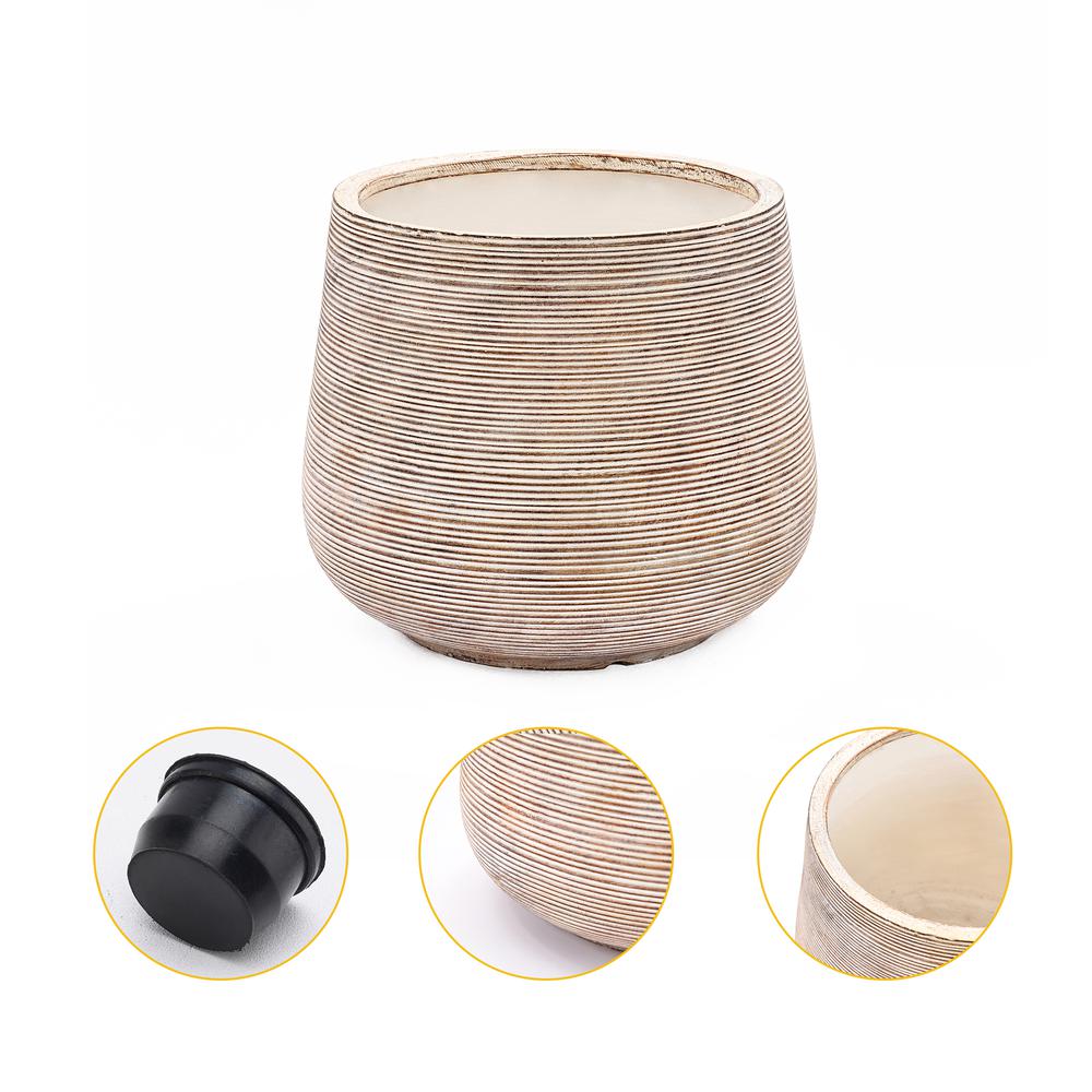 Distressed Tan MgO Tapered Round Planter. Picture 11