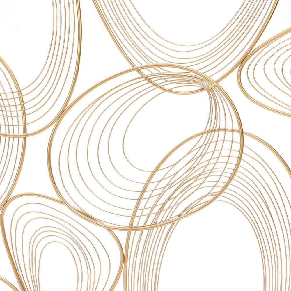 Gold and Black Abstract Metal Rectangular Metal Wall Decor. Picture 7