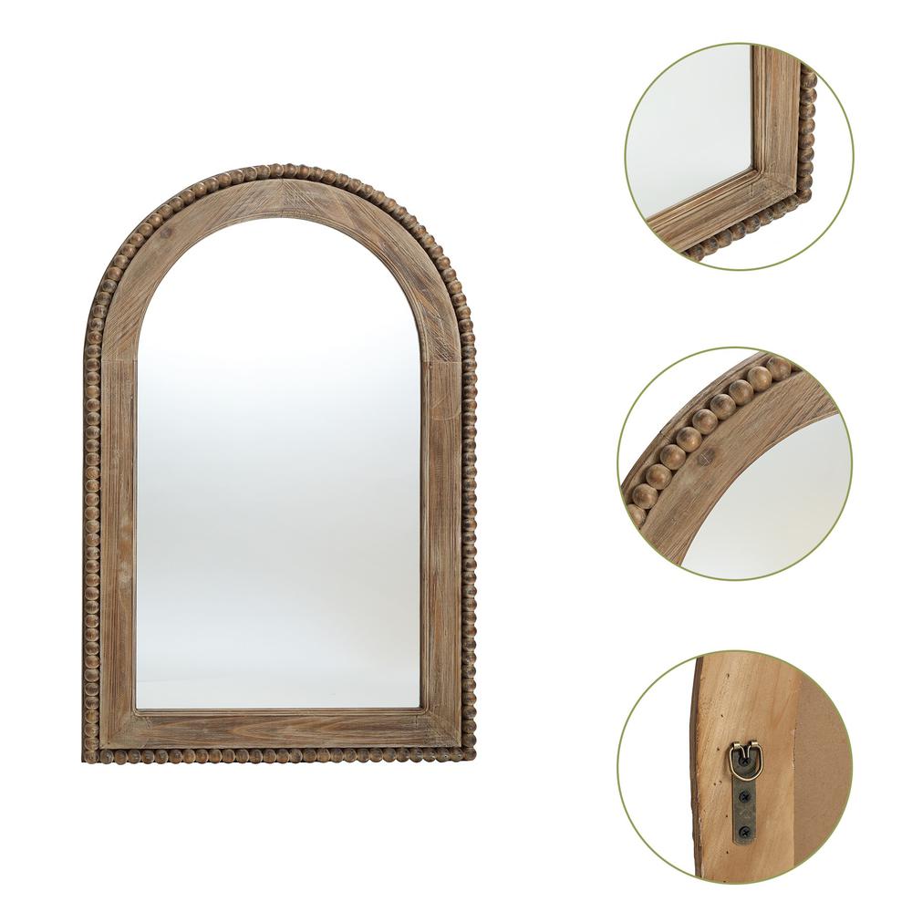 Wood Framed Arch Window Wall Mirror. Picture 5