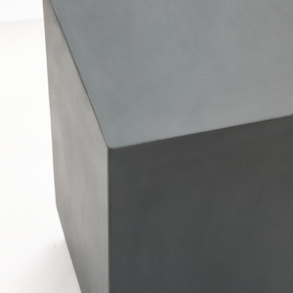 Gray Cement Square Indoor Outdoor Side and End Table. Picture 11