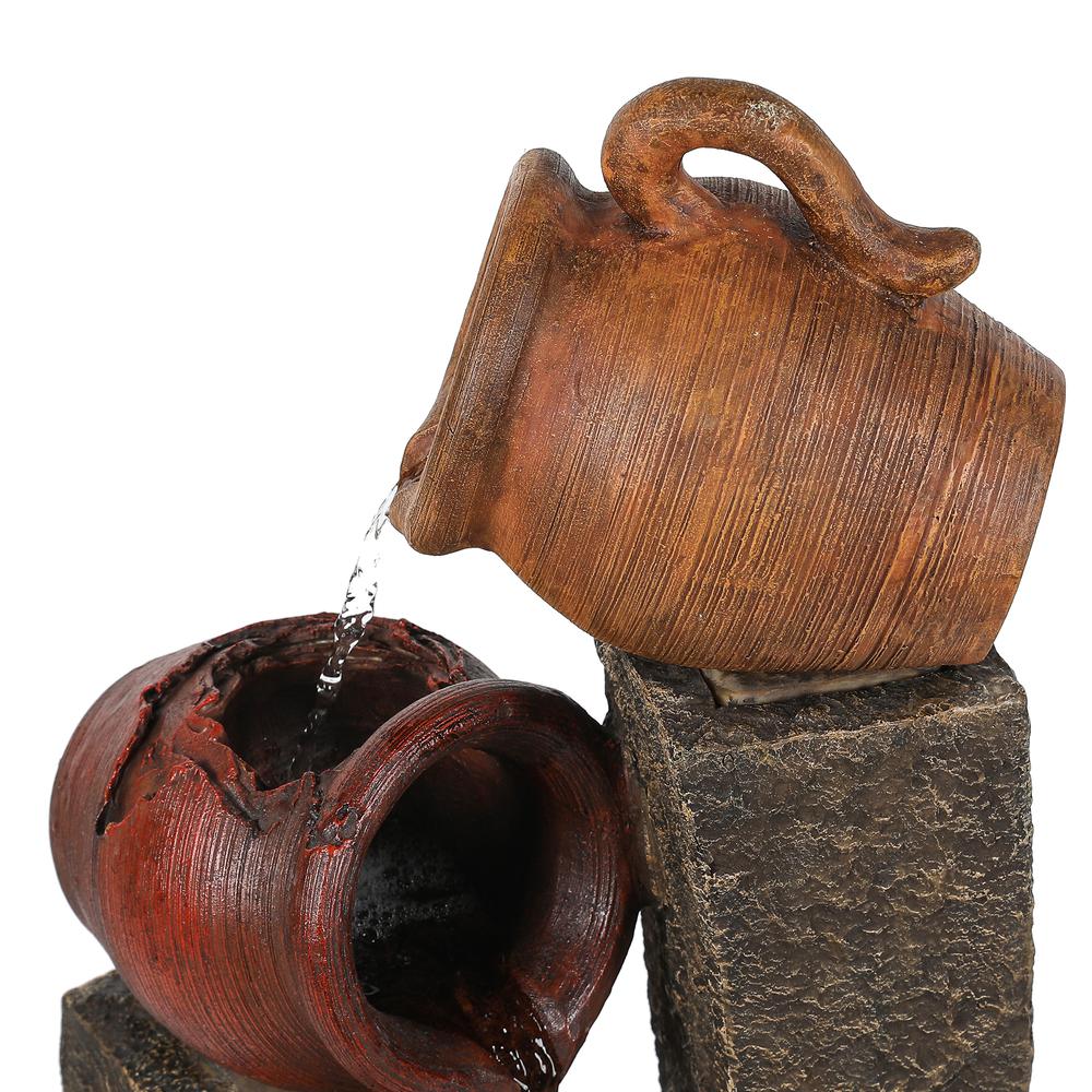 Resin Pots and Posts Outdoor Fountain. Picture 4