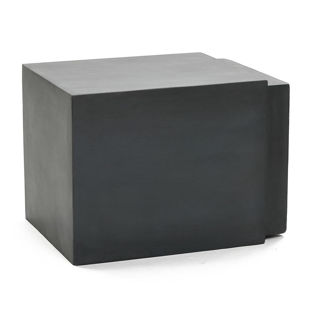 Gray Cement Square Indoor Outdoor Side and End Table. Picture 10