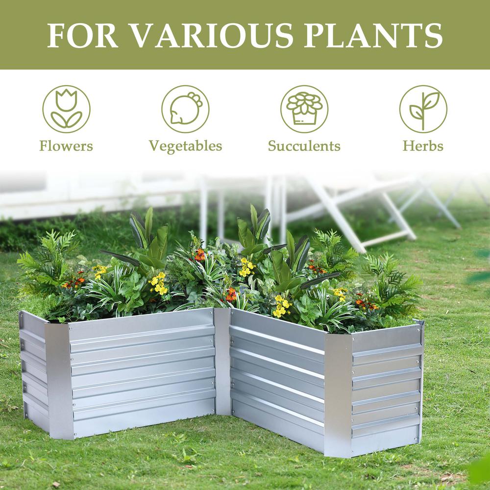 L-Shaped Galvanized Raised Garden Bed. Picture 10