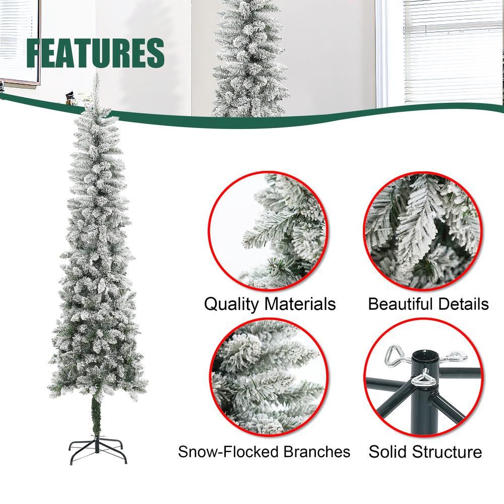 7.4Ft Pencil Slim Artificial Christmas Tree. Picture 12