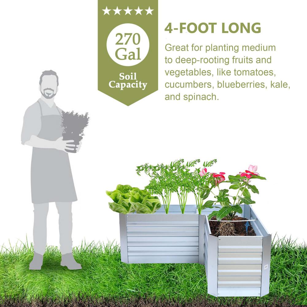 L-Shaped Galvanized Raised Garden Bed. Picture 9