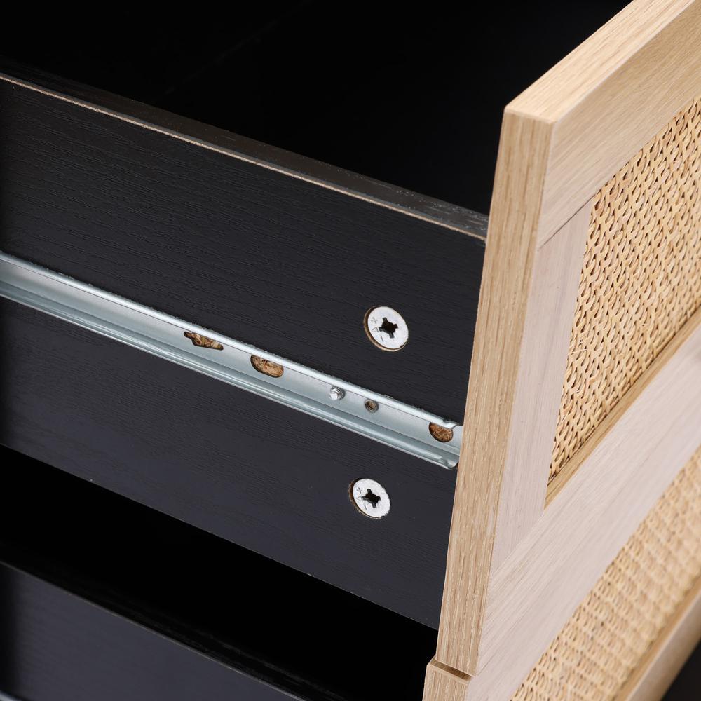 Black and Brown Wood 5-Drawer Chest. Picture 14