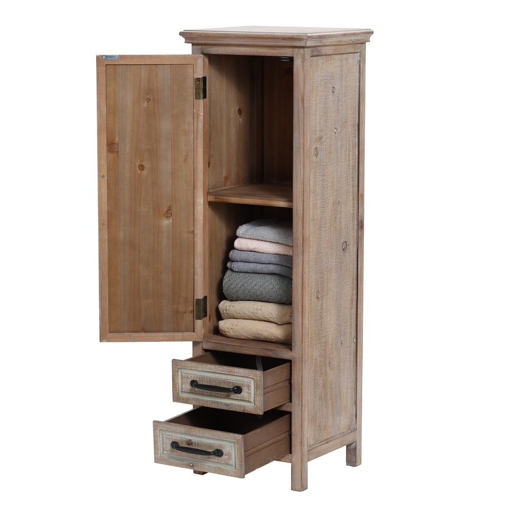 48" Tower Wood 2-Drawer 1-Door Storage Cabinet. Picture 5