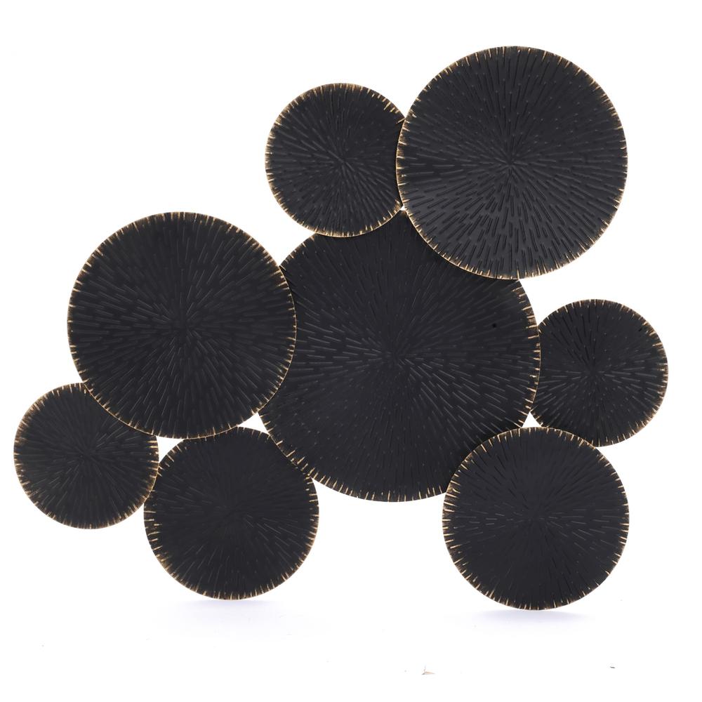Abstract Black with Gold Large Metal Wall Decor. Picture 1