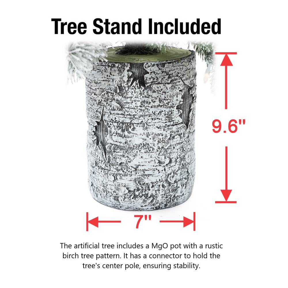 4Ft Pre-Lit Green Flocked Potted Artificial Christmas Tree. Picture 16