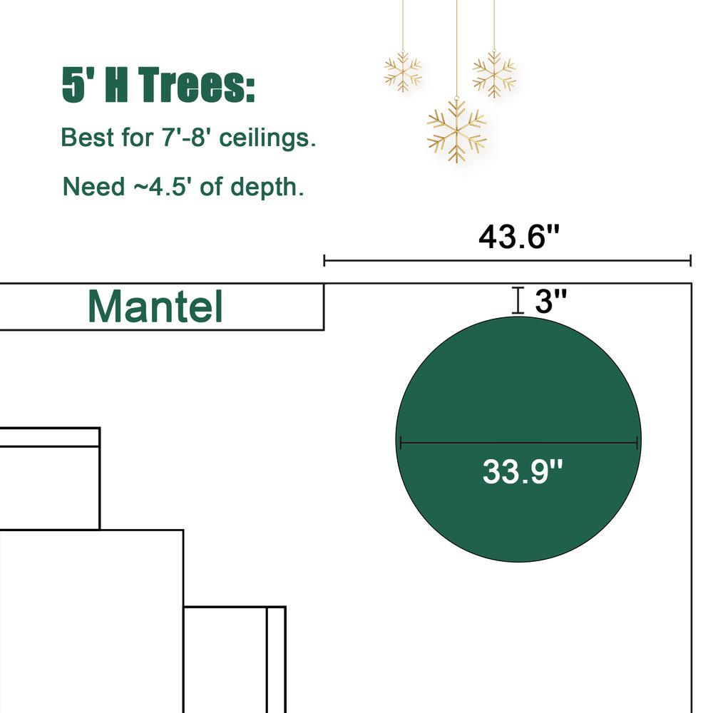 5Ft Pre-Lit Full Artificial Flocked Christmas Tree. Picture 16