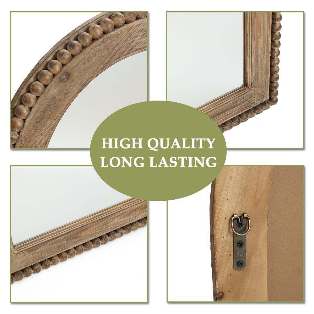 Wood Framed Arch Window Wall Mirror. Picture 8