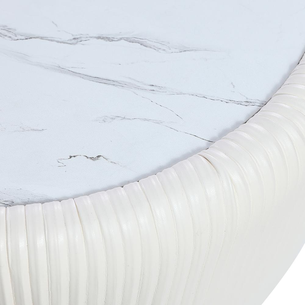 15.8" H White Round Side Table. Picture 5