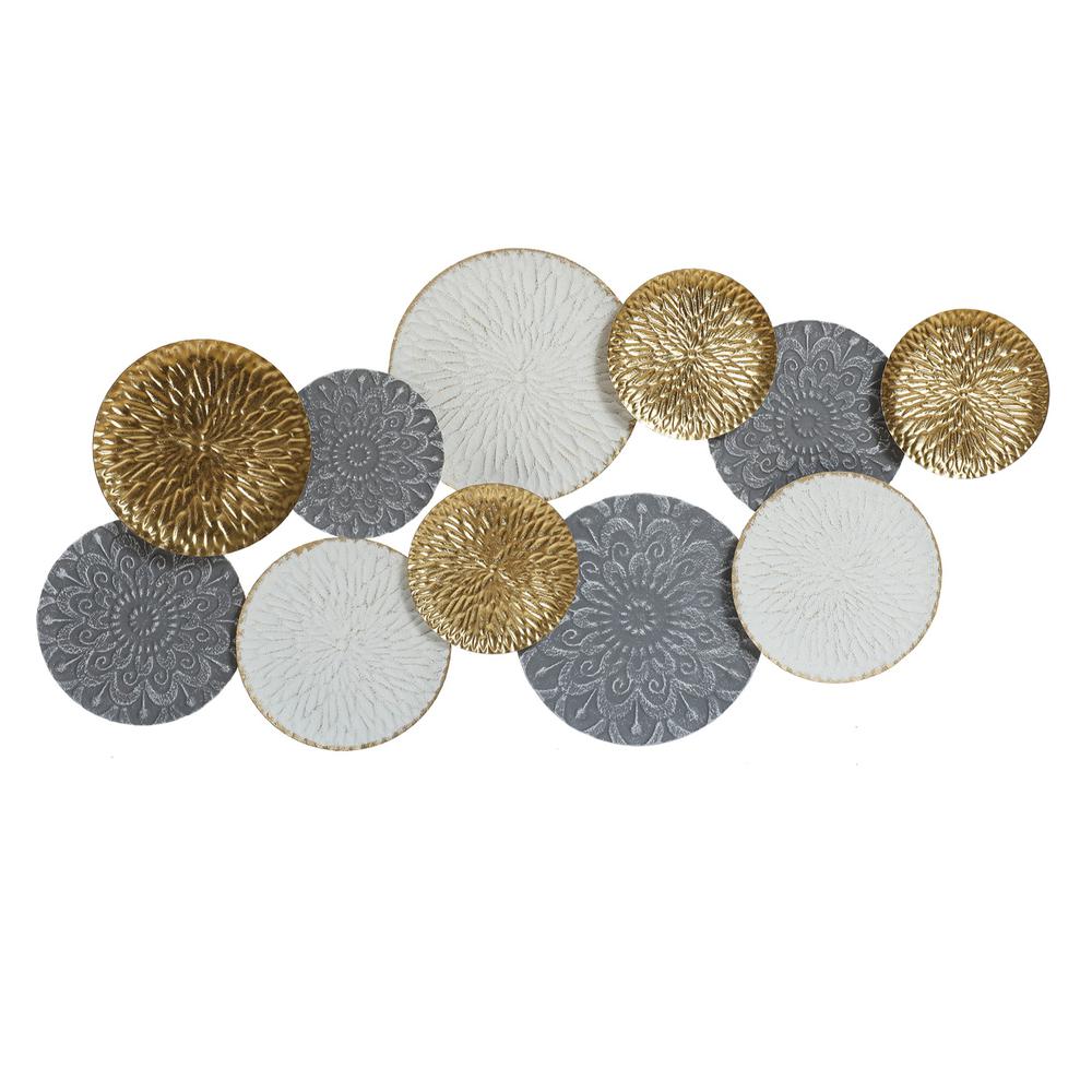 48" W Connected Circles Metal Wall Decor Sculpture. Picture 1