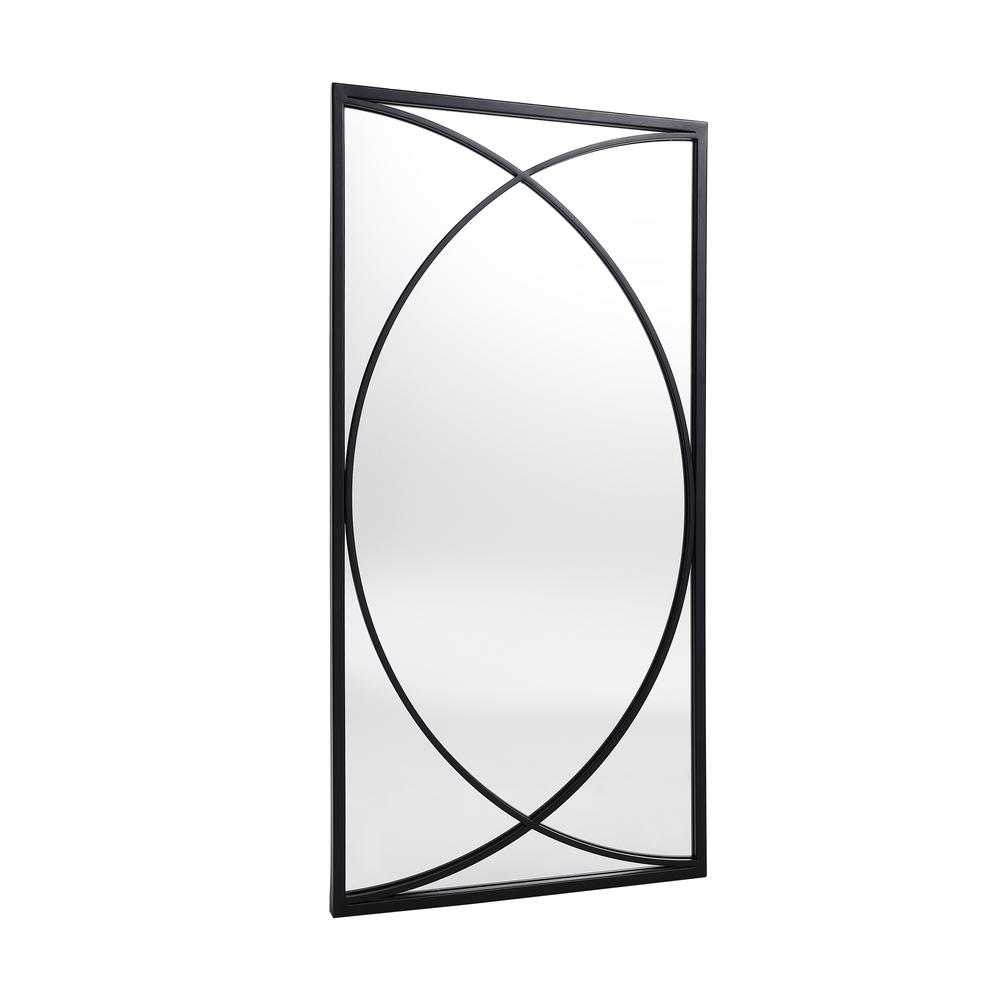 3-Piece Black Metal Rectangular Wall Mirror Set. Picture 7