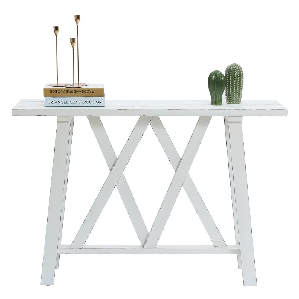 Farmhouse White 48" W Console and Entry Table. Picture 8