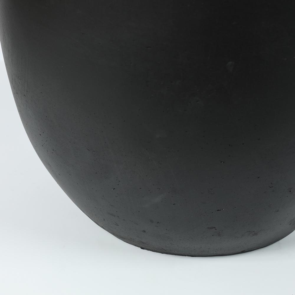 Black MgO Round 12.2in. H Outdoor Planter. Picture 3