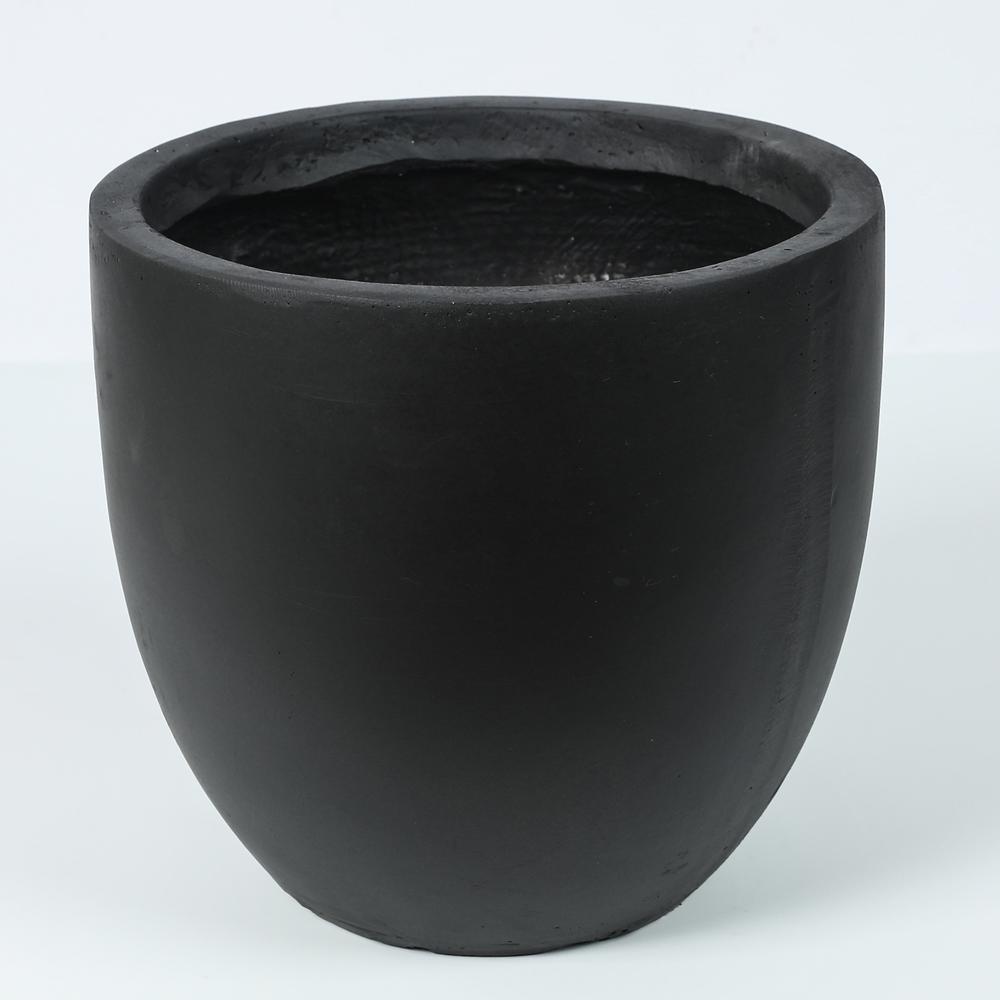 Black MgO Round 9.2in. H Planter. Picture 1