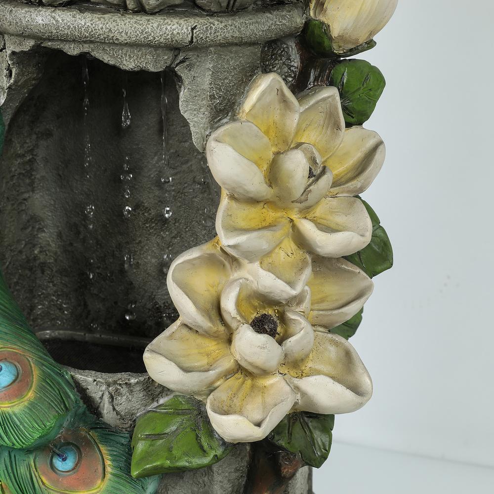 Polyresin Peacock Outdoor Fountain with LED Light. Picture 6