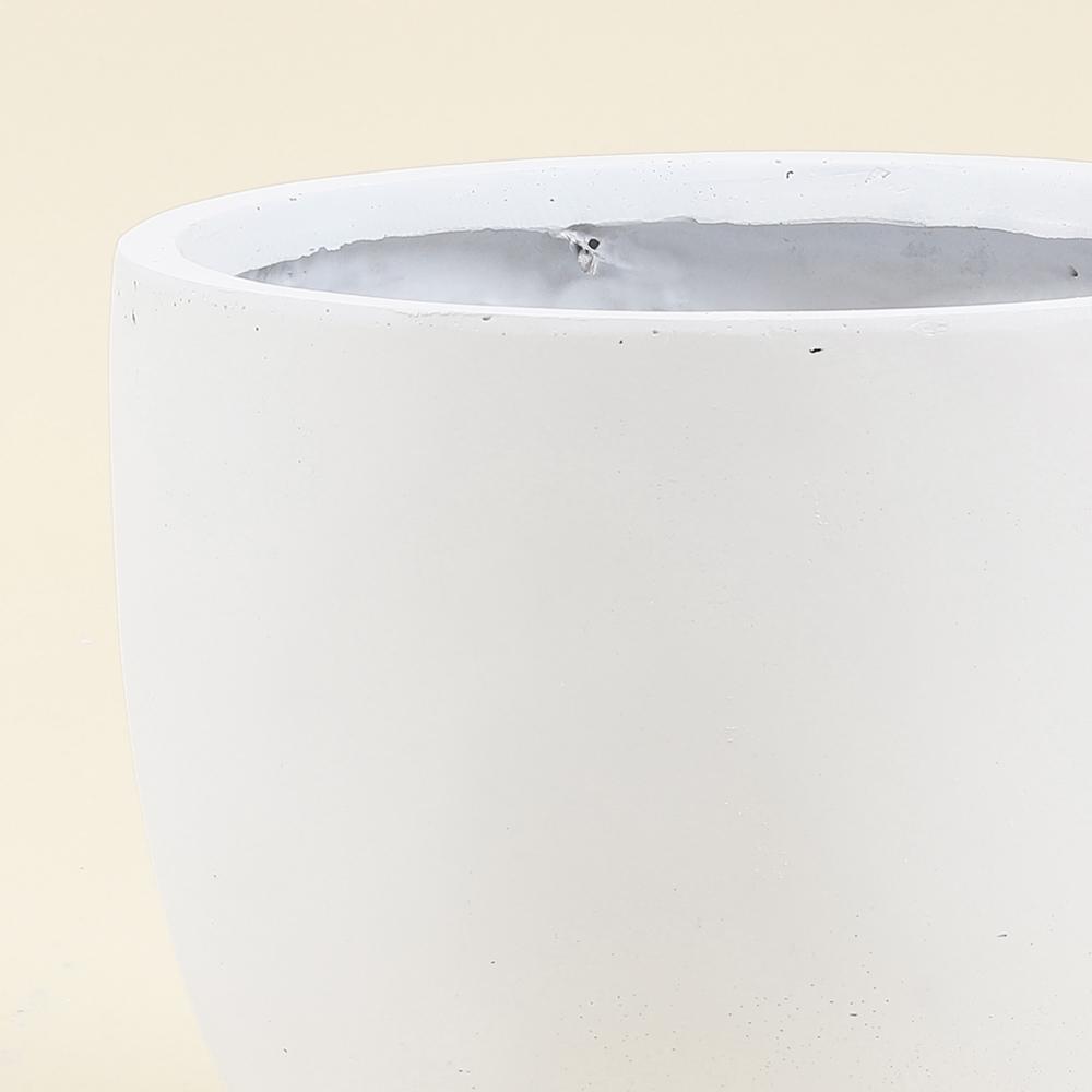 White MgO Round 12.2in. H Outdoor Planter. Picture 2