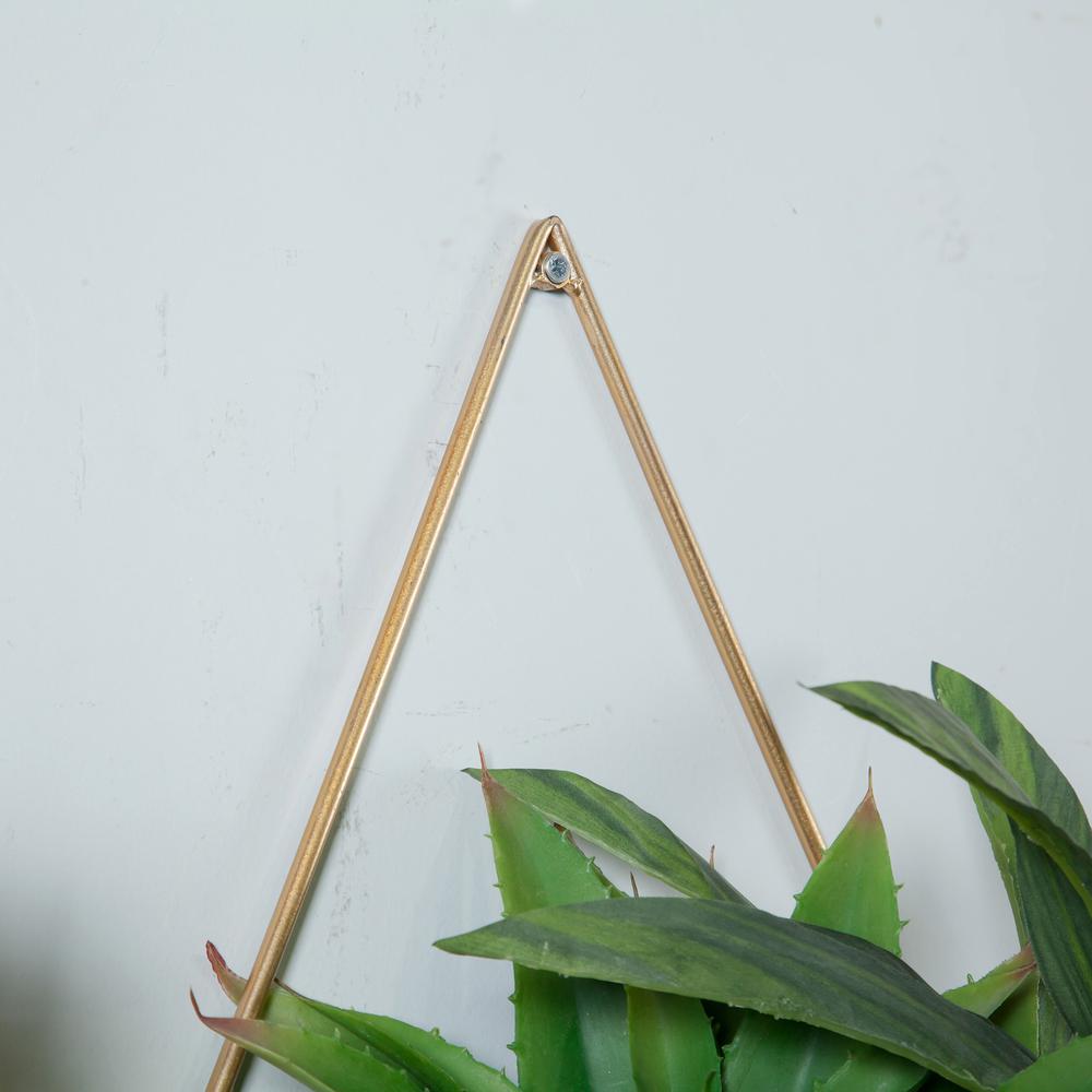 Set of 2 White and Gold Succulent Metal Cachepot Wall Planters. Picture 5