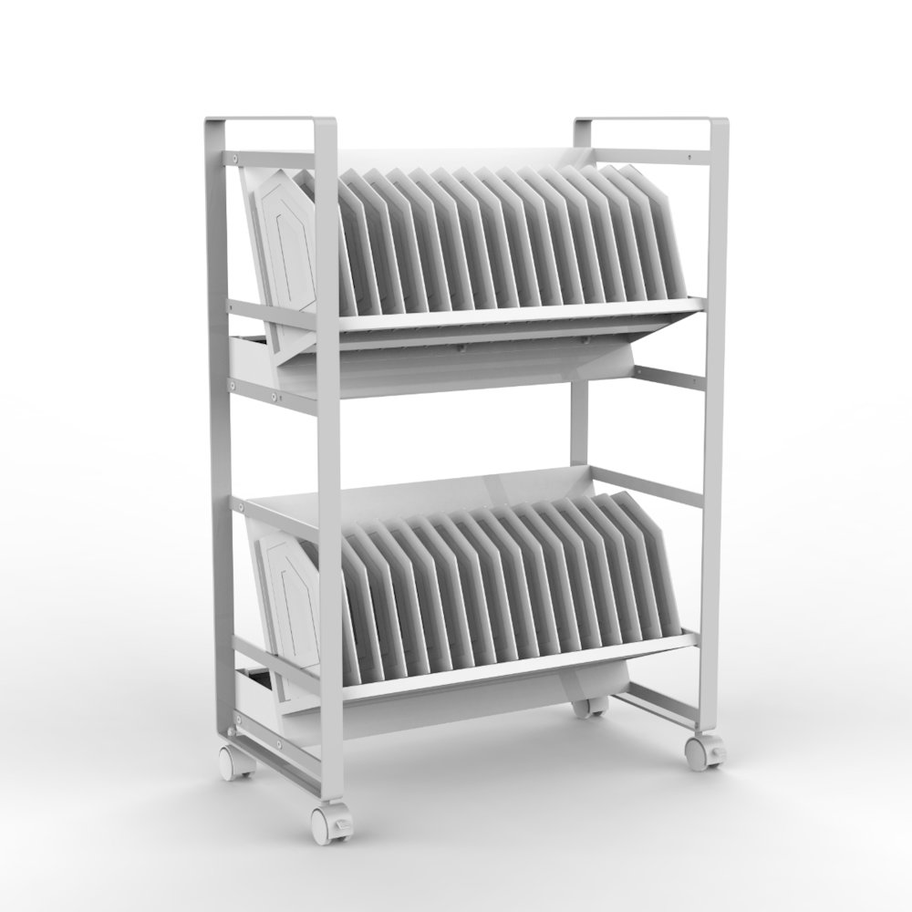 32-Tablet / Chromebook Open Charging Cart - White. Picture 1