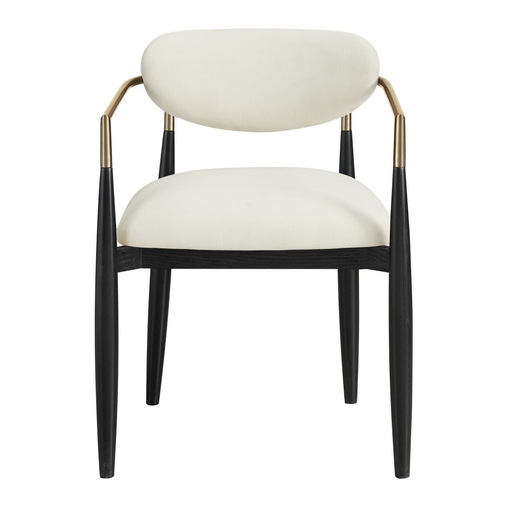 Riccio Beige Performance Fabric Upholstered Dining Arm Chair, Set of 2. Picture 4