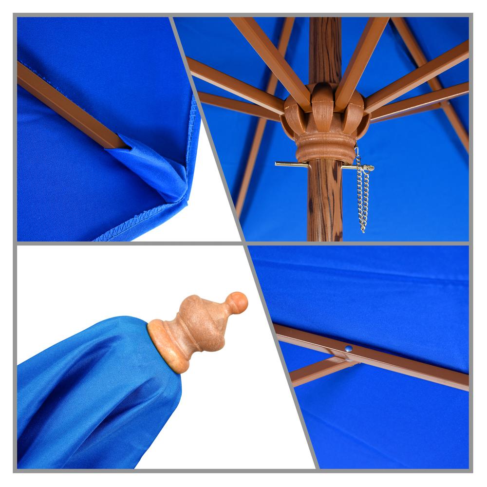 9-Foot Wood-Grained Steel Market Patio Umbrella. Picture 3
