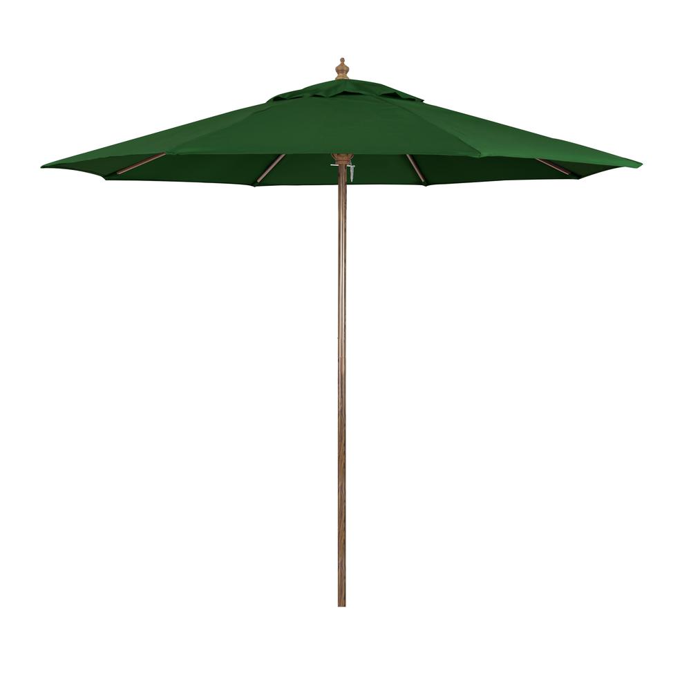 9-Foot Wood-Grained Steel Market Patio Umbrella. Picture 1