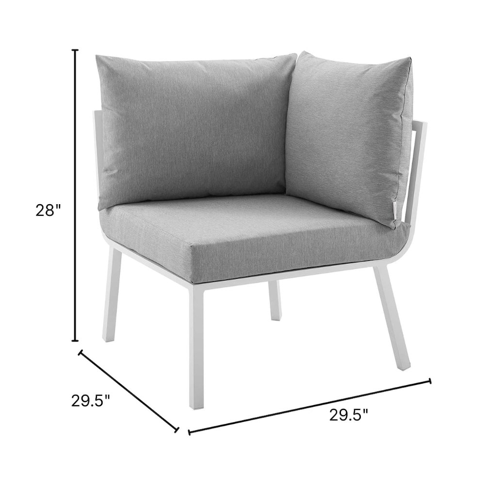 Aluminum Corner Lounge Chair For Outdoor Patio Relaxation. Picture 7