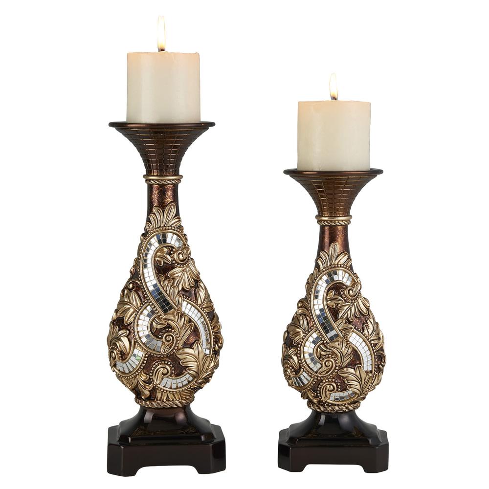 12"/14"H Daliyah Candleholder Set. Picture 1