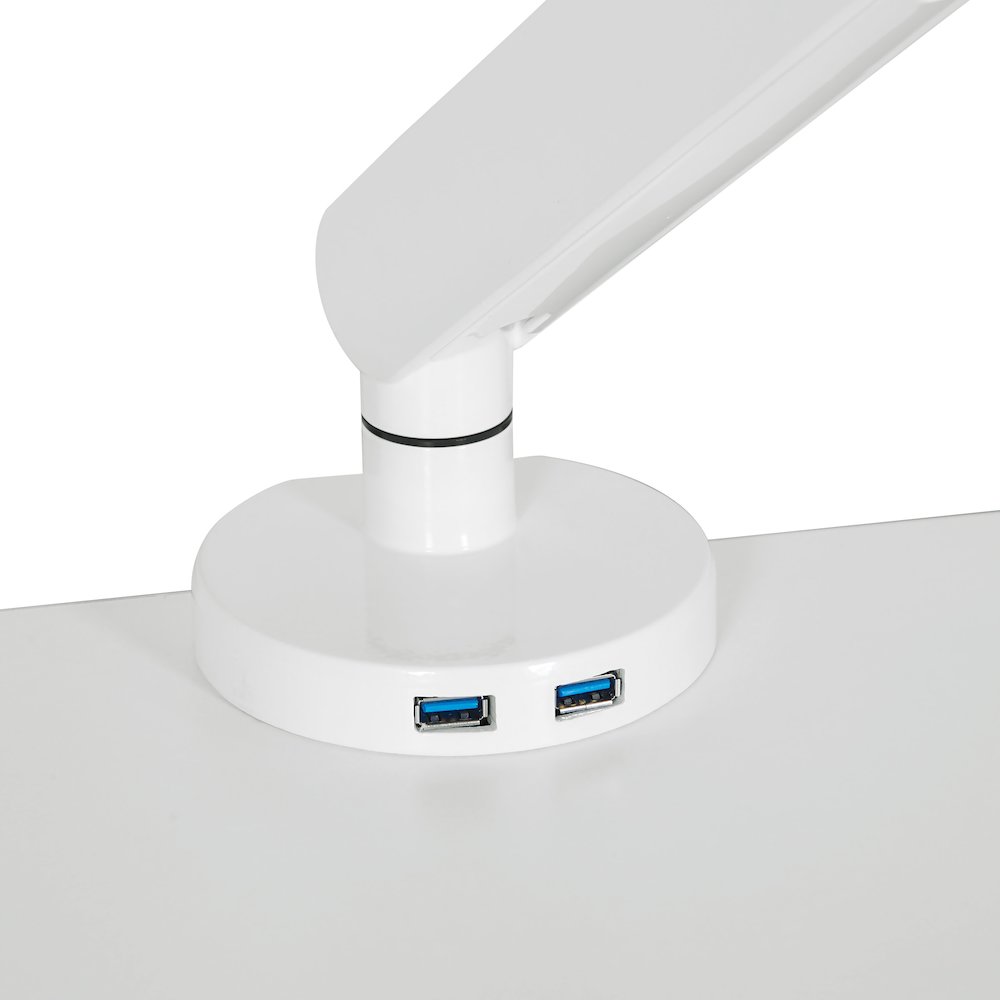Single Monitor Arm with Dual USB 3.0 Port in White Finish, A2MAS1730-WH. Picture 6