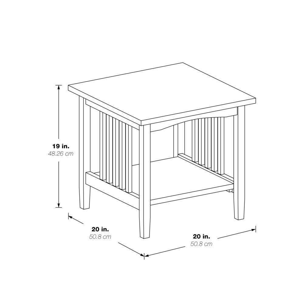 Sierra Mission End Table, White Finish. Picture 3