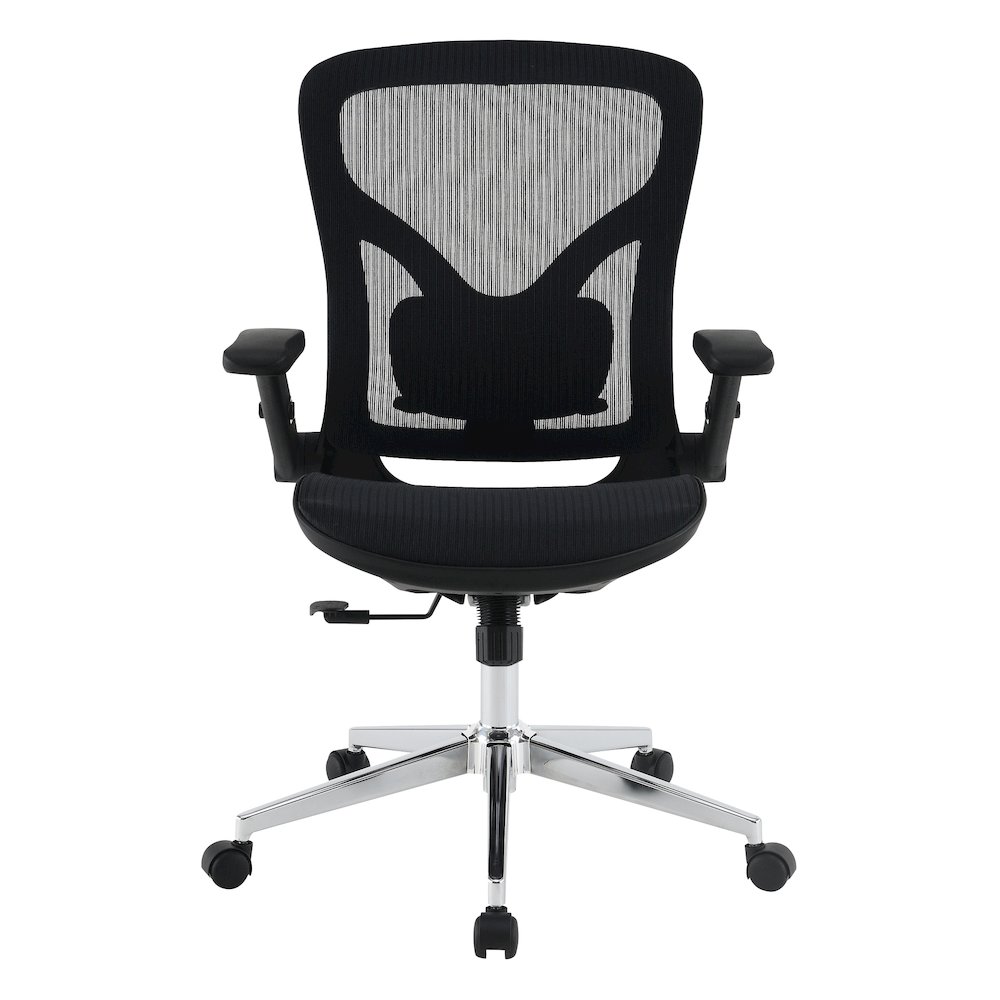 Black Matrix Seat and Back Manager’s Chair, PU-Padded Adjustable 4D Flip Arms. Picture 3