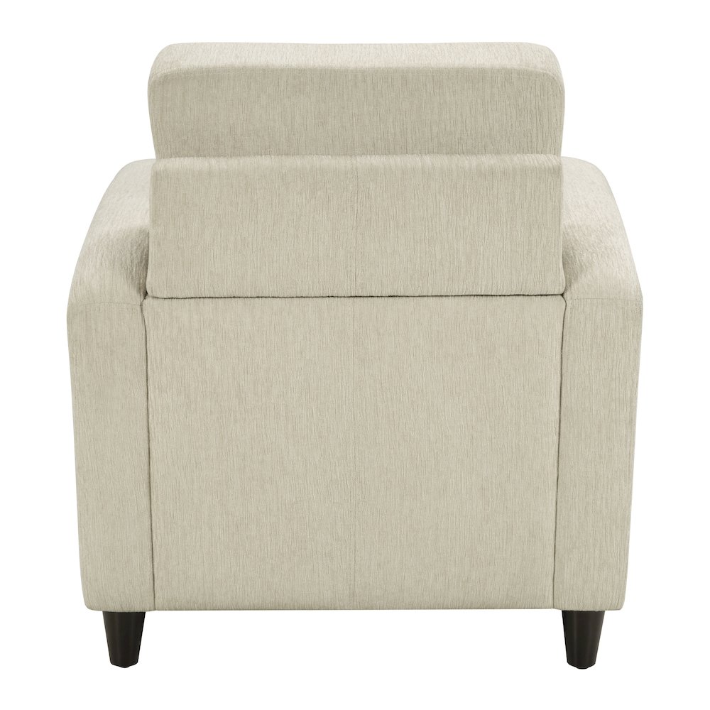 Venus Club Chair in Cream Fabric and Medium Espresso Legs. Picture 6