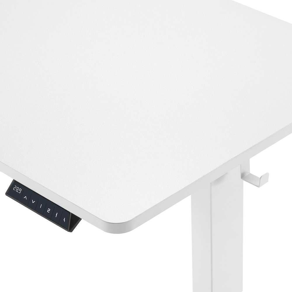 Primo 48"W Sit to Stand Electric Height Adjustable Desk in White Finish. Picture 11