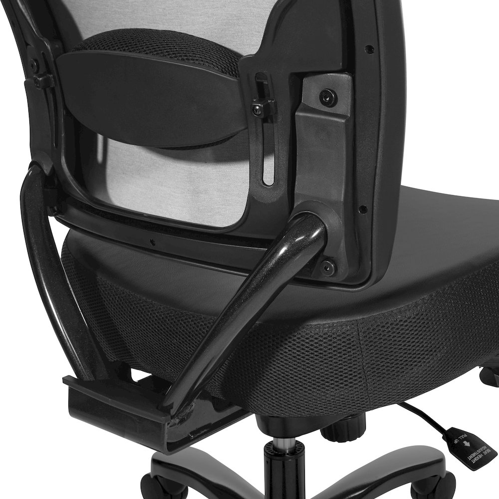 Big & Tall Dillon Black Ergonomic Chair With Black Dillon Fabric Seat. Picture 9