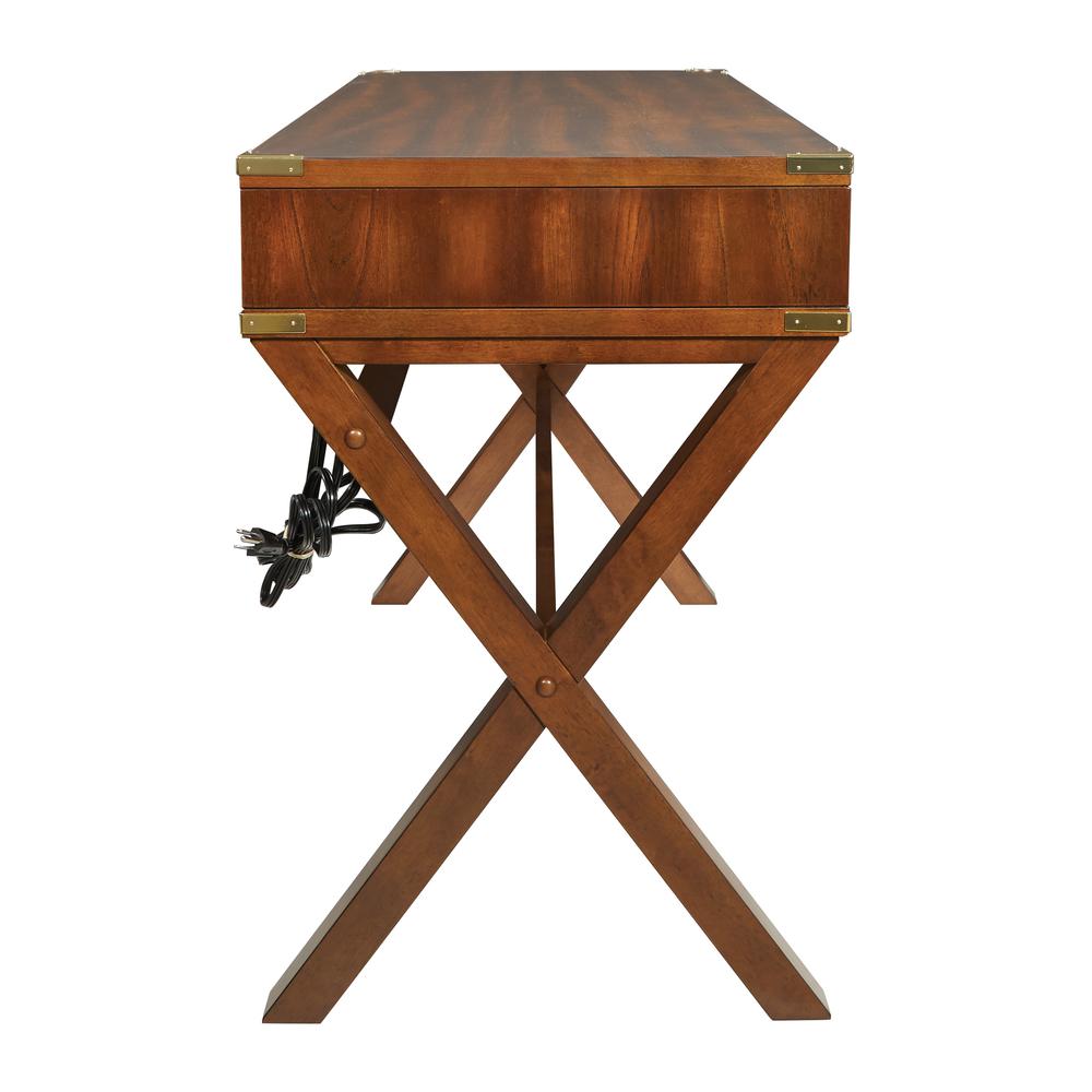 Wellington 46" Desk with Power in Toasted Wheat Finish, WELP4630-TW. Picture 4
