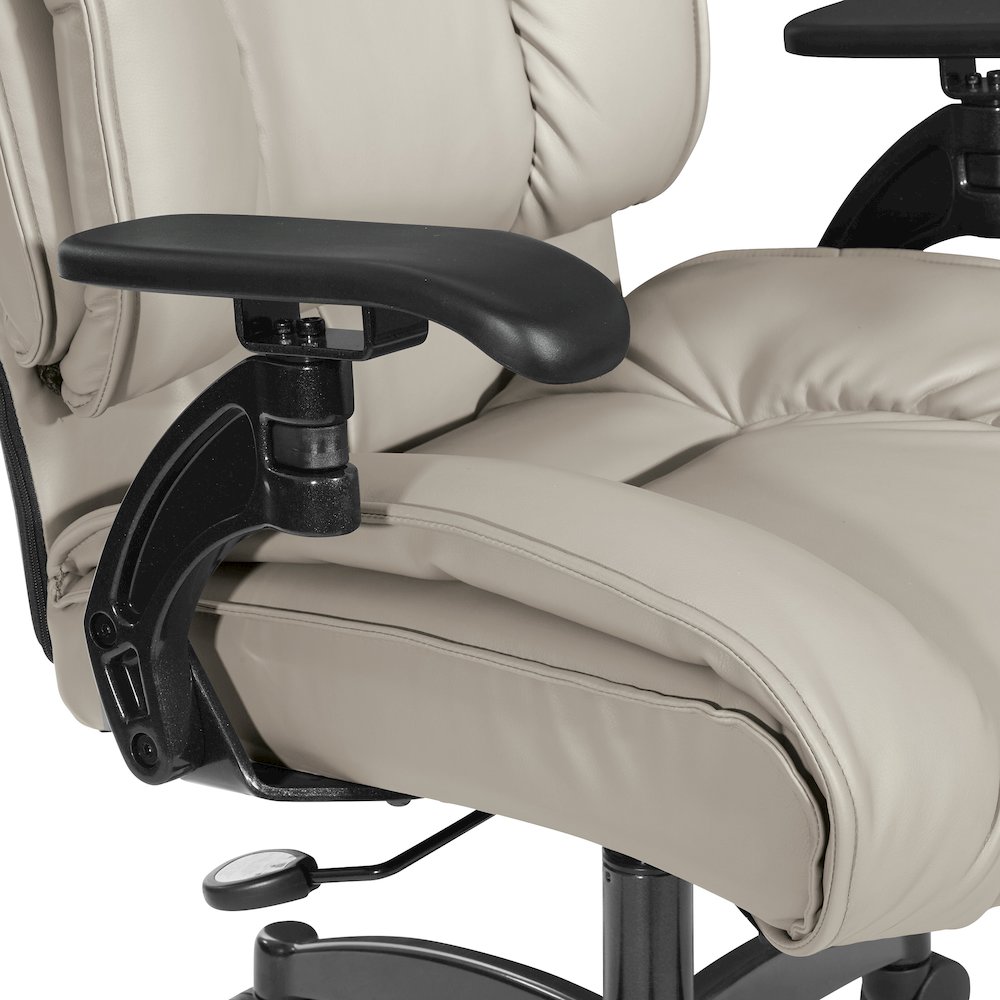 Taupe Leather Conference Chair with Cantilever Arms, Steel Base. Picture 8