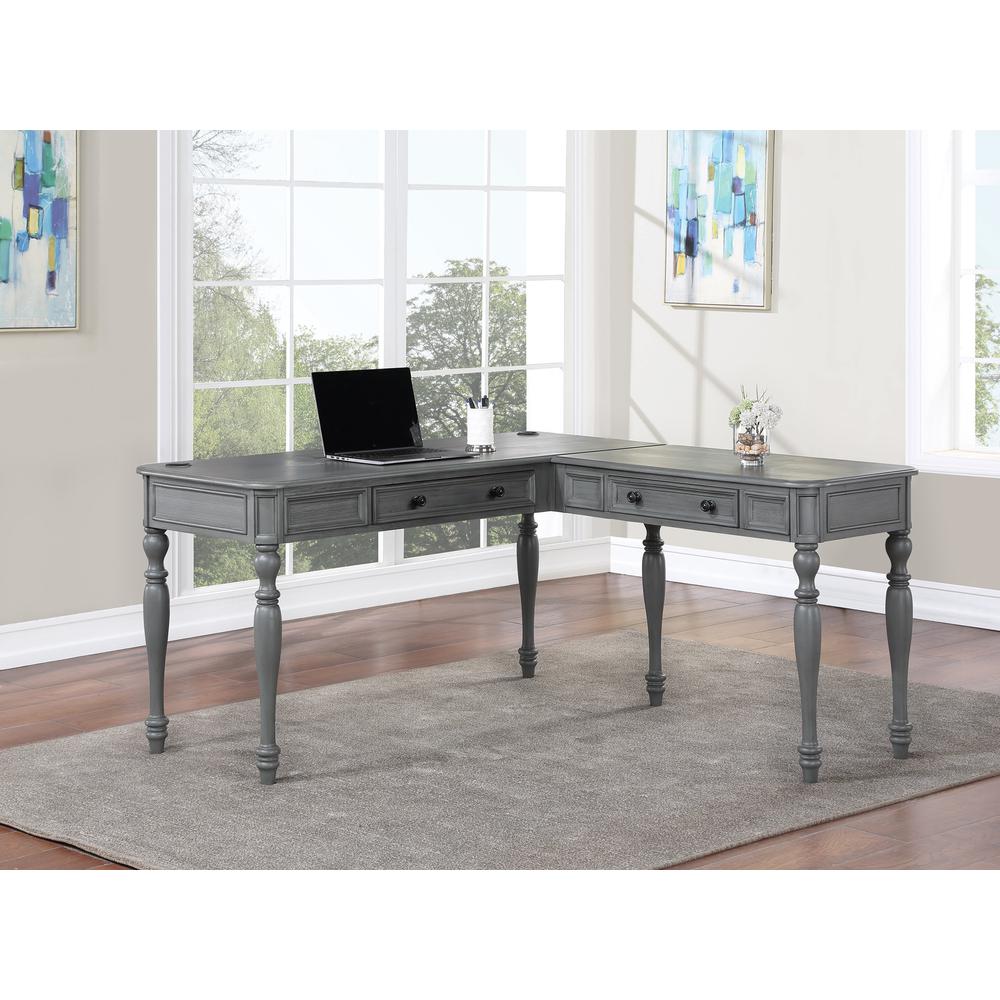 Country Meadows L-Shaped Desk w/PWR. Picture 6