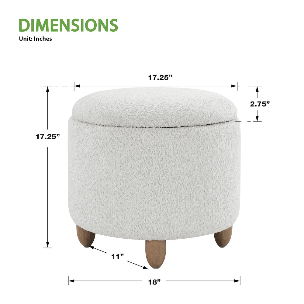 Lyra Storage Ottoman in Taupe Cord Fabric with Medium Oak Legs. Picture 4