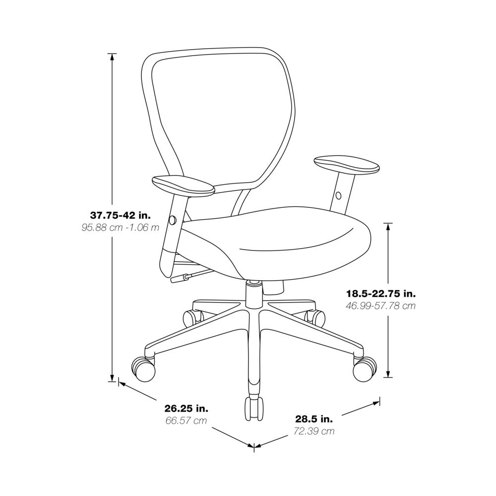 Antimicrobial Dillon Lipstick Seat and Back Task Chair with Adjustable Angled Arms and Nylon Base, 5500D-R100. Picture 2