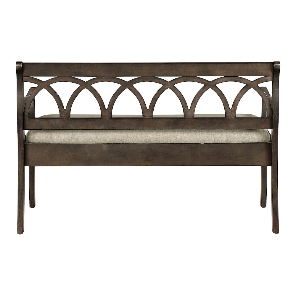 Coventry Storage Bench in Dark Walnut Finish Frame and Beige Seat Cushion K/D. Picture 6