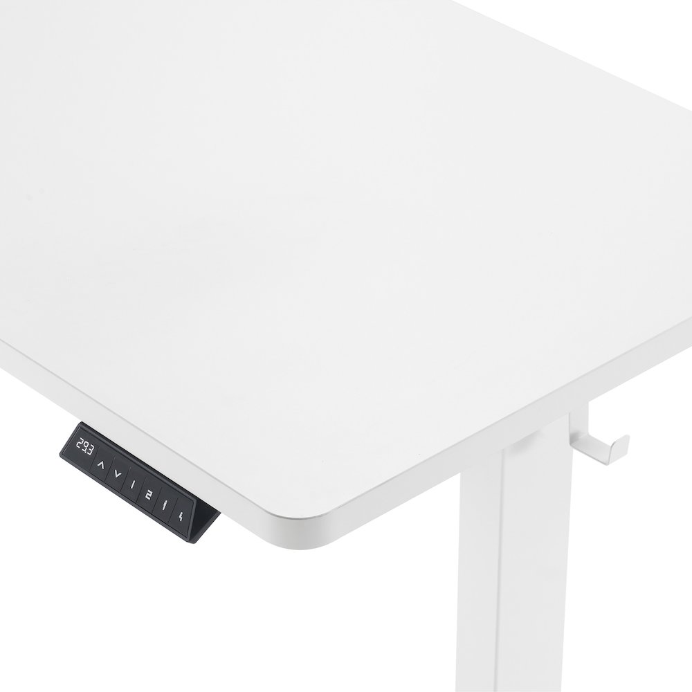 Primo 59"W Sit to Stand Electric Height Adjustable Desk in White Finish. Picture 11
