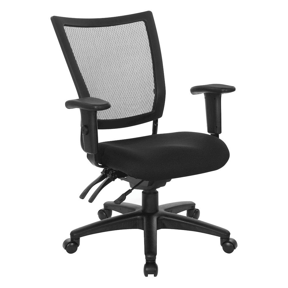 Soft Frame Task Chair Mesh Back in Coal Freeflex Fabric Seat in Black Base. Picture 1