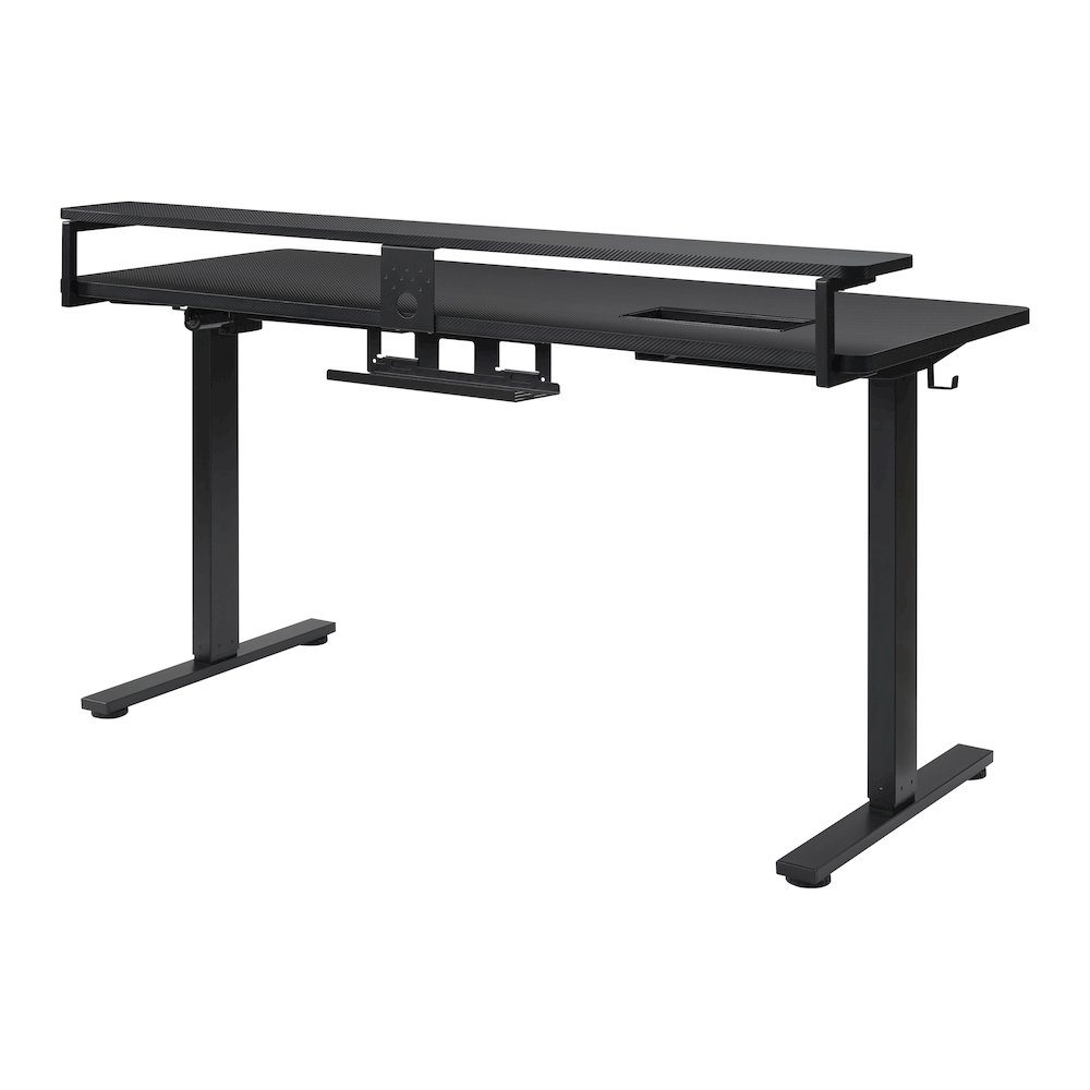 Primo 60" Electric Height Adjustable Gaming Desk with Hutch. Picture 6